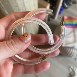 Alison Lou Medium Jelly Hoops in White